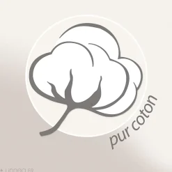 Parure de lit 3 pièces 260x240 cm et 50x70 cm mousseline de coton MILOS beige naturel