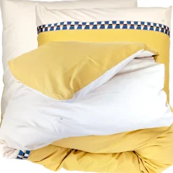 Parure de lit 3 pièces 240x220 cm percale coton ROMY Ambre