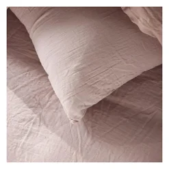 Parure de lit - TODAY - 123332 - 1 personne - 140x200 cm - Gaze de coton unie - Rose des sables