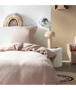 Parure de lit - TODAY - 123332 - 1 personne - 140x200 cm - Gaze de coton unie - Rose des sables