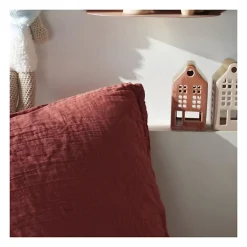 Parure de lit - TODAY - 123670 - 2 personnes - 240x220cm - Gaze de coton unie - Terracotta