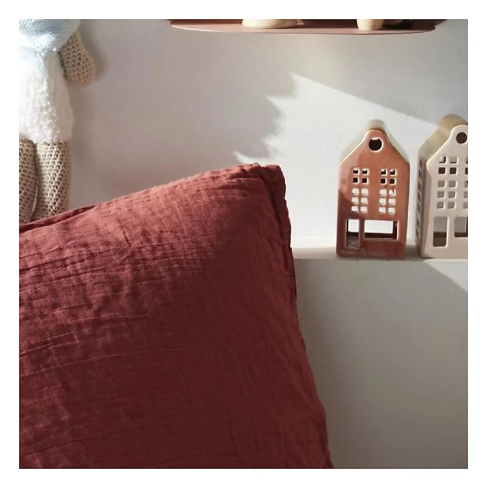 Parure de lit - TODAY - 123670 - 2 personnes - 240x220cm - Gaze de coton unie - Terracotta