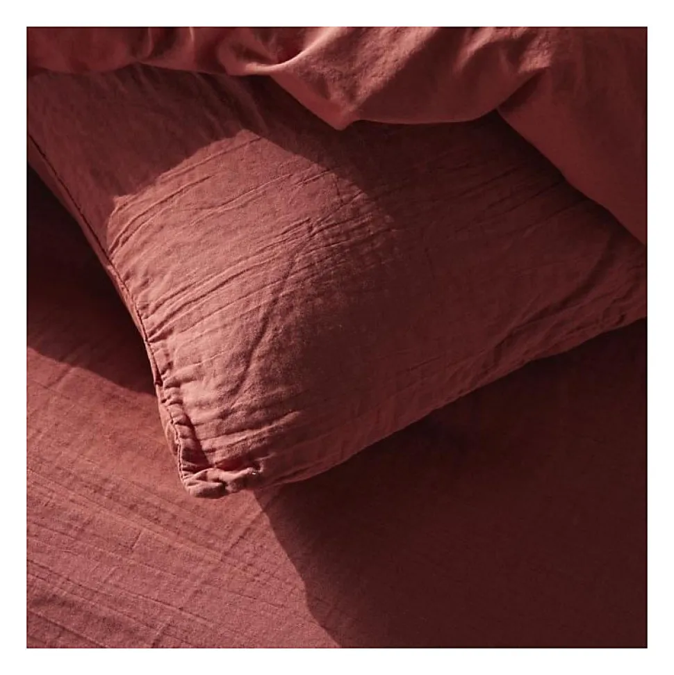 Parure de lit - TODAY - 123670 - 2 personnes - 240x220cm - Gaze de coton unie - Terracotta