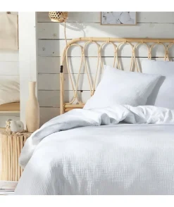 Parure de lit - TODAY - 123320 - 2 personnes - 260x240cm - Gaze de coton unie - Craie