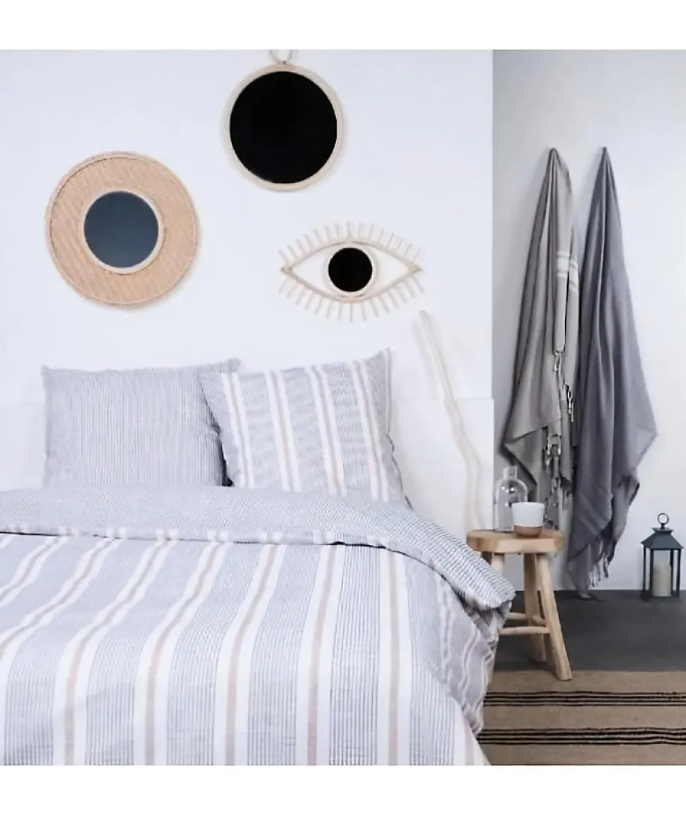 Parure de lit - TODAY Kargo - 220x240 cm - 2 personnes - coton imprimé rayé