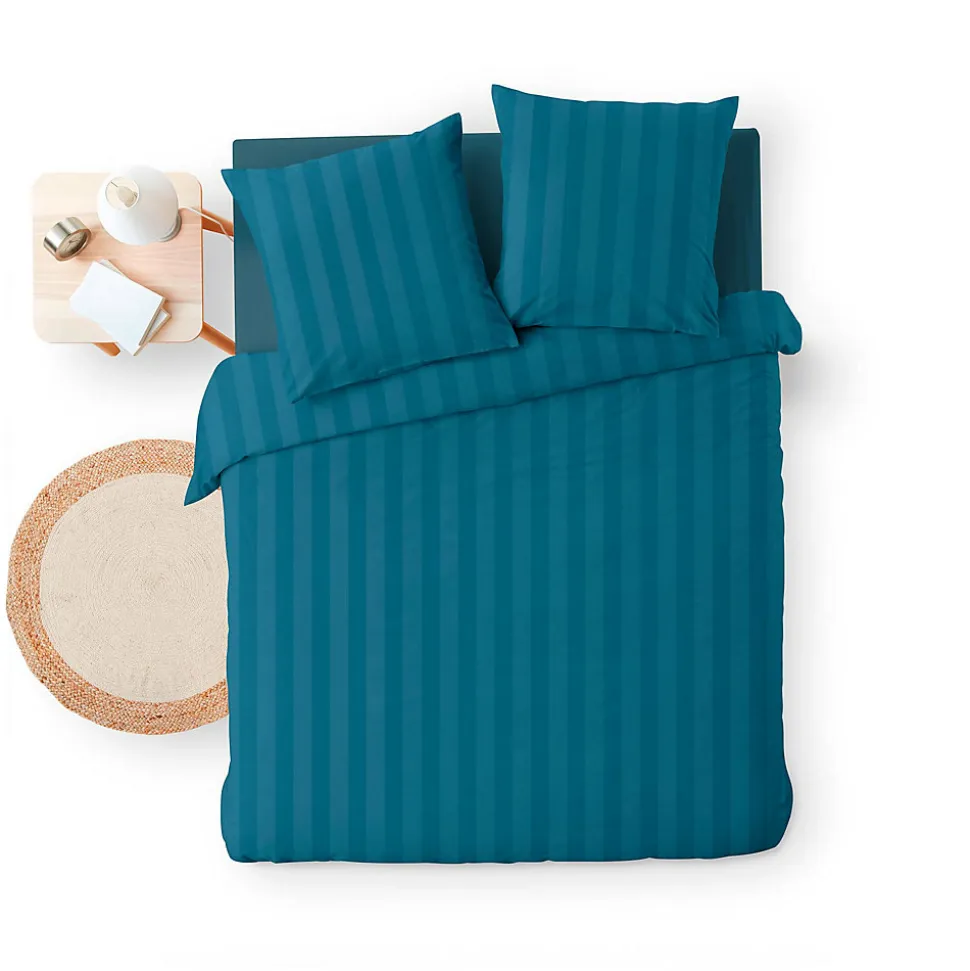 Parure de Lit 240 x 220 cm + 2 Taies Microfibre Unie CLÉO Bleu