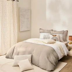 Parure de lit 240 x 220 cm Coton 57 fils & coton tissé GABRIELLE