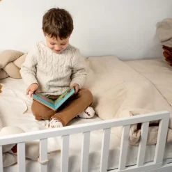 Parure de lit bébé réversible housse de couette et taie d'oreiller en Lin lavé