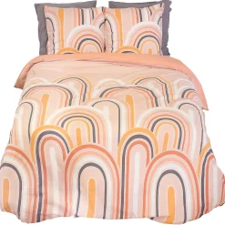 Parure de lit collection LOVE 240x220 cm pur coton rose 3 pièces