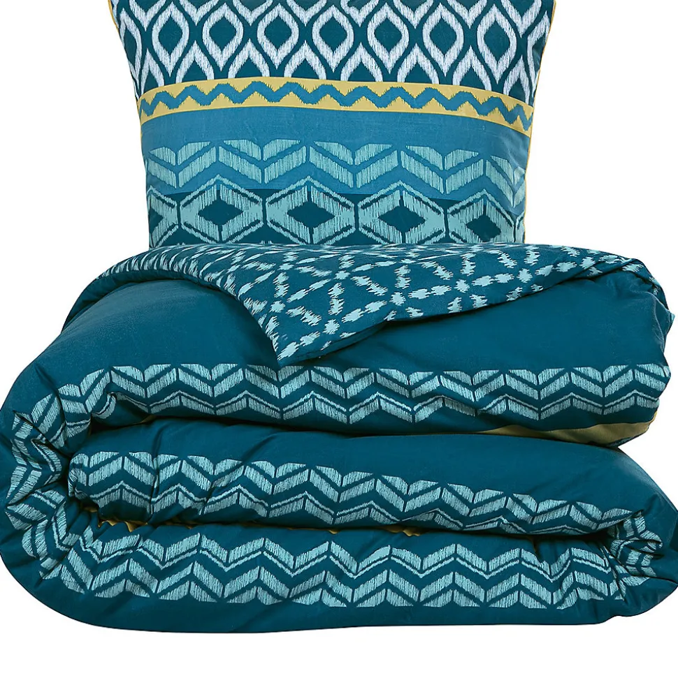 Parure de lit double ethnique en microfibre lavée 200x200cm