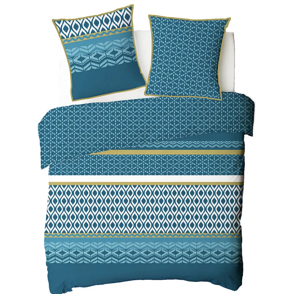 Parure de lit double ethnique en microfibre lavée 200x200cm