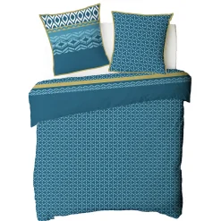 Parure de lit double ethnique en microfibre lavée 200x200cm