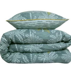 Parure de lit double palmiers en microfibre lavée 240x220cm