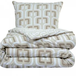 Parure de lit double rétro en microfibre lavée 240x220cm