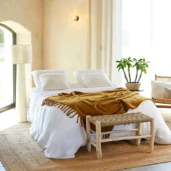 Parure de lit en gaze de coton (240x220 cm - Blanc)