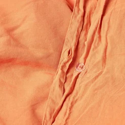 Parure de lit en lin lavé orange, 260x220cm - HOMESCAPES