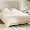 Parure de lit en satin 108 fils/cm² - Housse de couette 220 x 240 cm + 2 taies d'oreiller 63 x 63 cm - Beige - TALORA de PALACIO