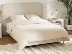 Parure de lit en satin 108 fils/cm² - Housse de couette 220 x 240 cm + 2 taies d'oreiller 63 x 63 cm - Beige - TALORA de PALACIO