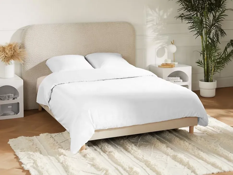 Parure de lit en satin 108 fils/cm² - Housse de couette 220 x 240 cm + 2 taies d'oreiller 63 x 63 cm - Blanc - TALORA de PALACIO