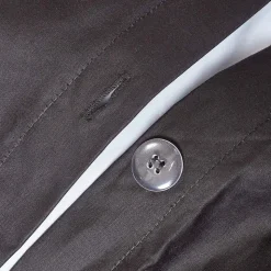 Parure de lit en satin de coton égyptien 1000 fils gris foncé, 155x220cm - HOMESCAPES