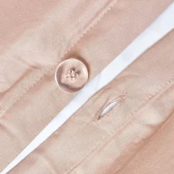 Parure de lit en satin de coton égyptien 1000 fils taupe, 200x200cm - HOMESCAPES