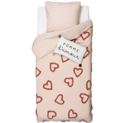 Parure de lit enfant Amour en coton tufté