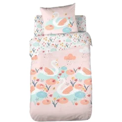 Parure de lit enfant Cygne - Coton 57 fils/cm²