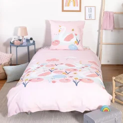Parure de lit enfant Cygne - Coton 57 fils/cm²