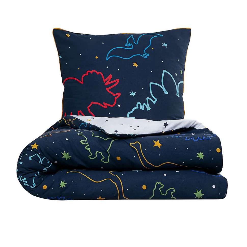 Parure de lit enfant dinosaure réversible 140x200cm