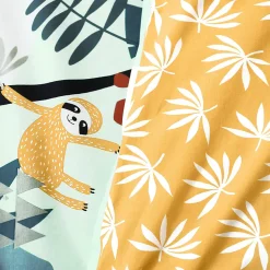 Parure de lit enfant JUNGLE MANIA 140x200 cm microfibre vert