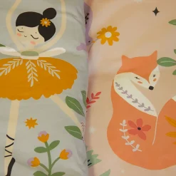 Parure de lit enfant Licorne - 140x200 cm + 1 taie - Coton 57 fils,cm² - 140x200cm - Rose