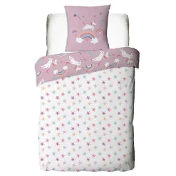 Parure de lit enfant réversible Licorne 140x200cm