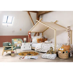 Parure de lit enfant réversible léopard - 100% coton 57 fils/cm²