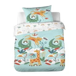 Parure de lit enfant Safari - 100% coton adouci 57 fils