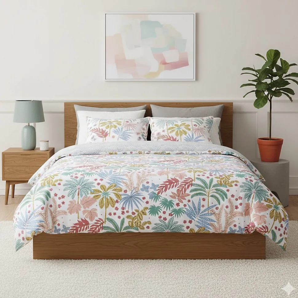 Parure de lit Feuilles maya design et moderne