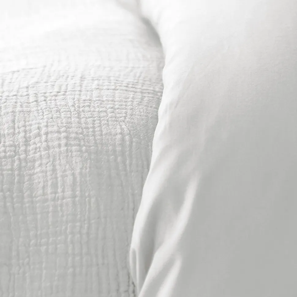 Parure de lit housse de couette avec taie d'oreiller 100% gaze de coton blanc taille 140x200 cm