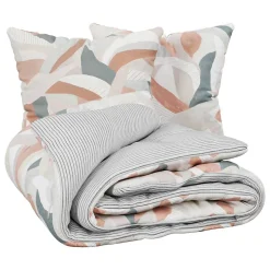 Parure de lit imprimée Aeris gris 260x240cm - Atmosphera