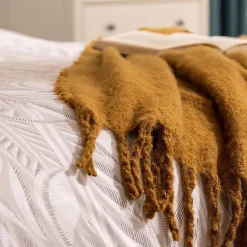 Parure de lit imprimée Nalh 240x220cm beige lin - Atmosphera