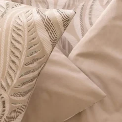 Parure de lit imprimée Nalh 260x240cm beige lin - Atmosphera