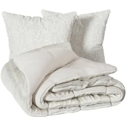 Parure de lit imprimée Nalh 260x240cm beige lin - Atmosphera