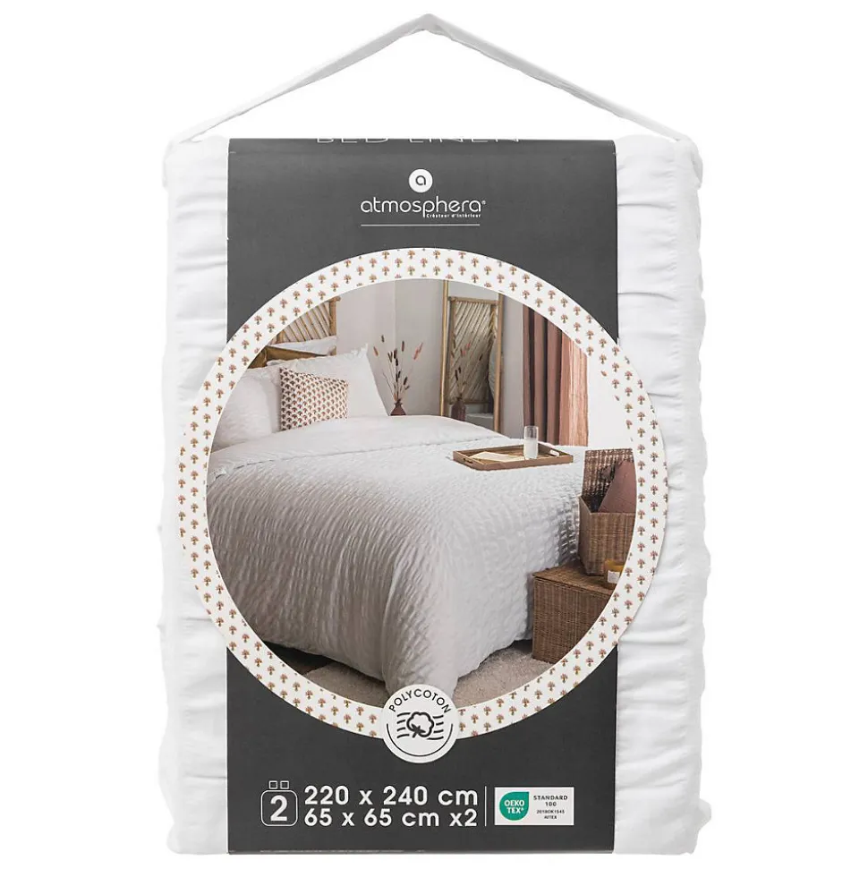 Parure de lit Irhia 240x220cm blanc - Atmosphera