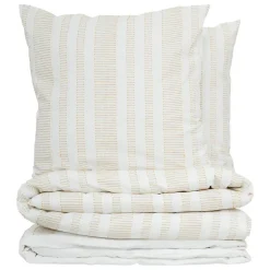 Parure de lit Isao coton blanc/jaune 240x220cm - Atmosphera