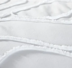 Parure de lit JAJA - 240x220 cm - Coton BCI lavé tufté - 52 fils,cm² - Blanc - 220x240cm - Blanc