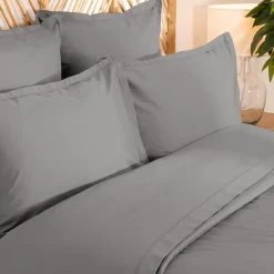 Parure de lit Landiha Percale gris 240x220cm - Atmosphera