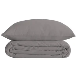 Parure de lit Landiha Percale gris 240x220cm - Atmosphera