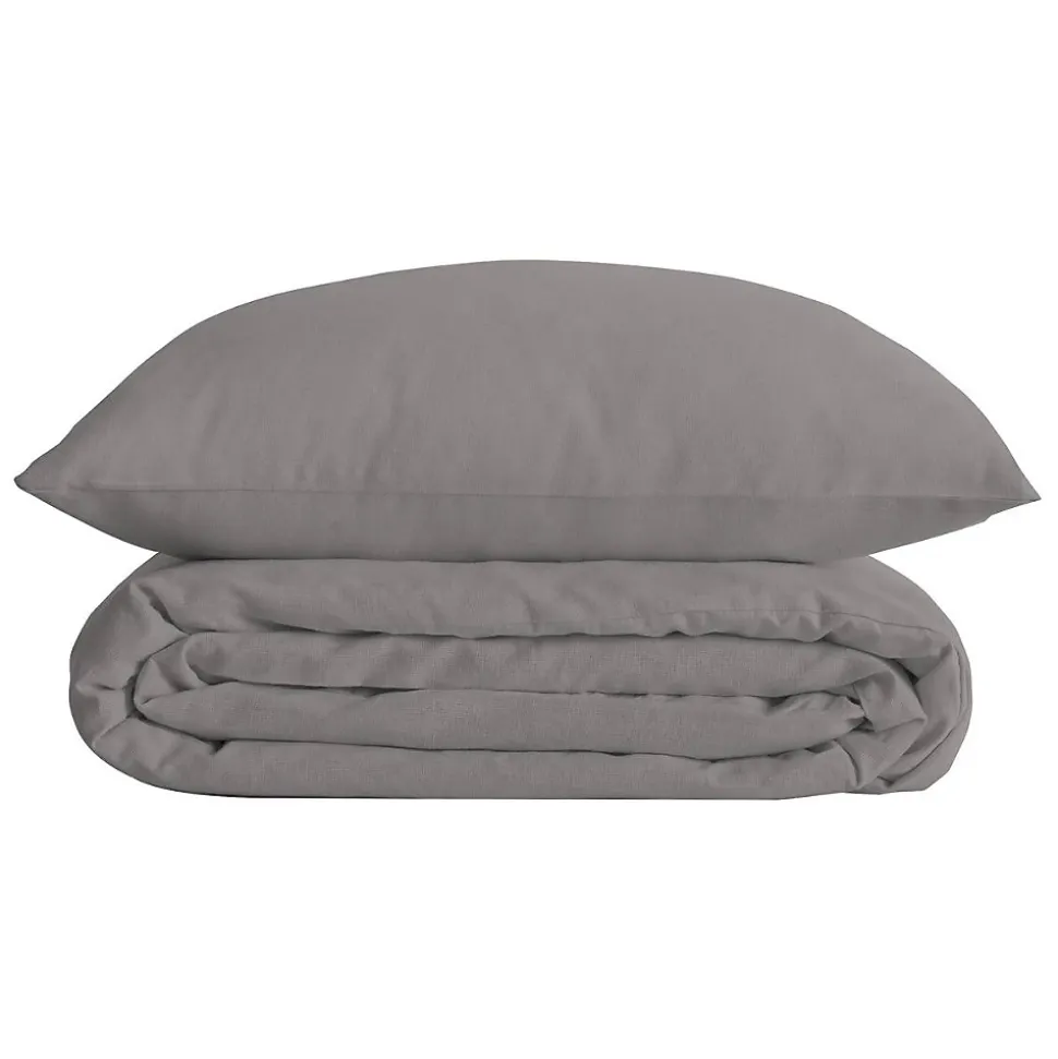 Parure de lit Landiha Percale gris 240x220cm - Atmosphera