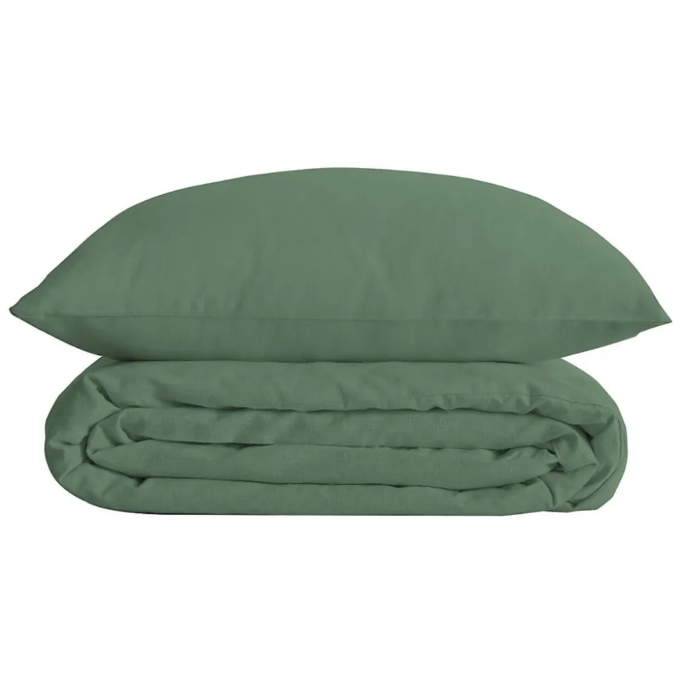 Parure de lit Landiha Percale vert jade 240x220cm - Atmosphera
