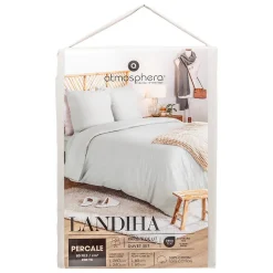Parure de lit Landiha Percale beige lin 260x240cm - Atmosphera