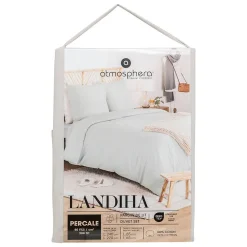 Parure de lit Landiha Percale beige lin 240x220cm - Atmosphera