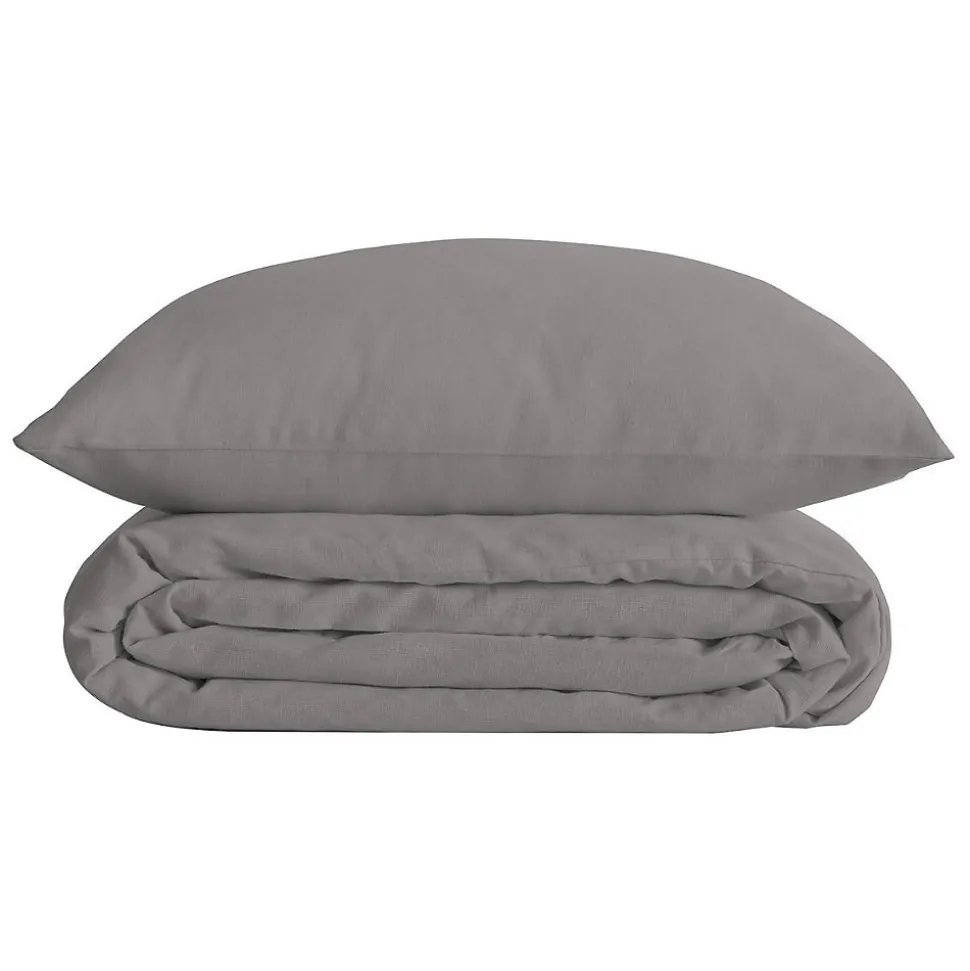 Parure de lit Landiha Percale gris 260x240cm - Atmosphera